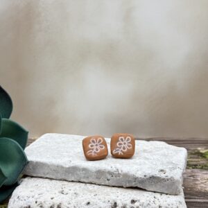 Pottery-Style Stamped Floral Squares